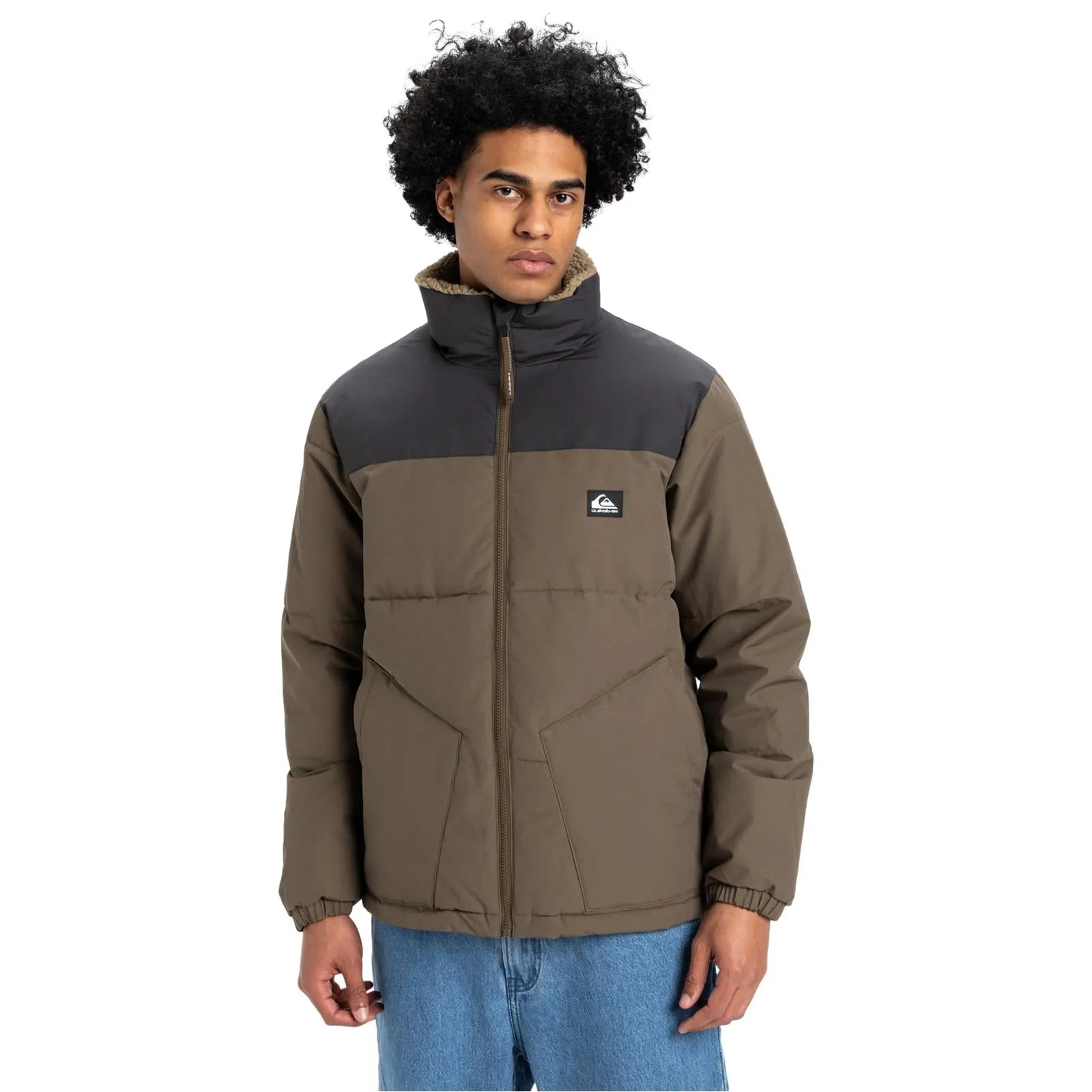 Quiksilver Mens Wild Mountain Puffer Jacket Weatherproof Zipper