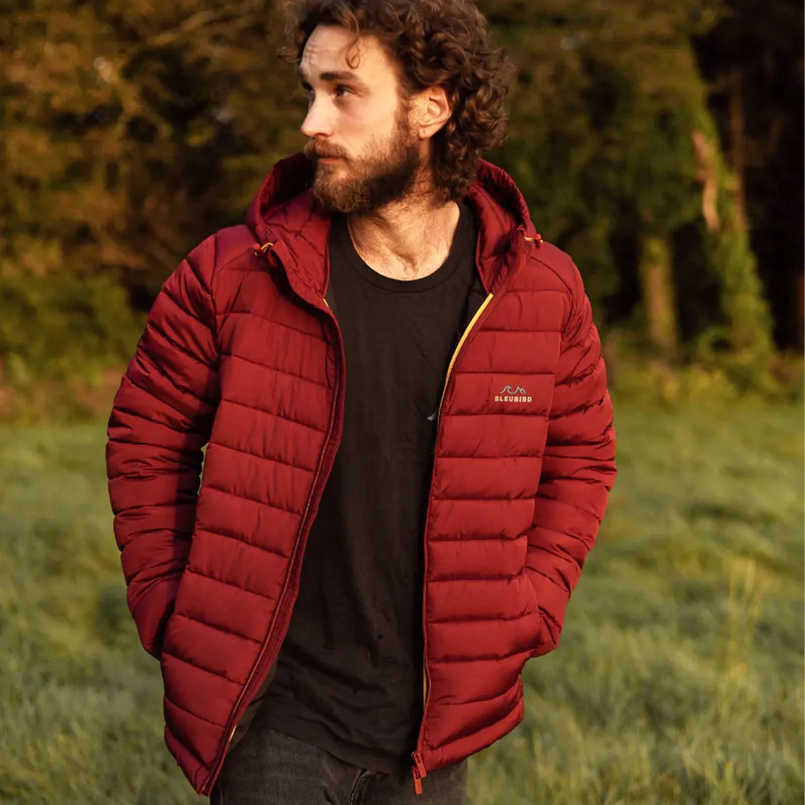 Bleubird Mens Tabor Water Resistant Packable Padded Coat Flexible Joint Mobility