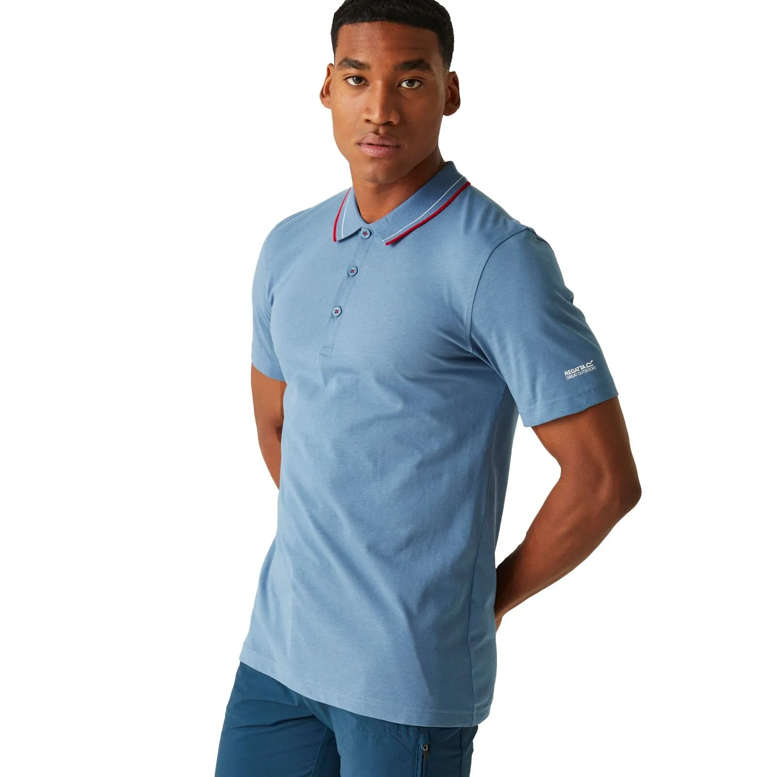 Regatta Mens Forley Short Sleeve Polo Shirt NonIron Finish Classic Neckline