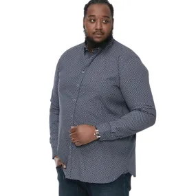 D555 Mens Morgan Big & Tall Micro All Over Print Long Sleeve Shirt Flexible Mobility