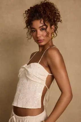 UltraSoftLining SoftFeel Fabric Silvia Ivory Sequin Top