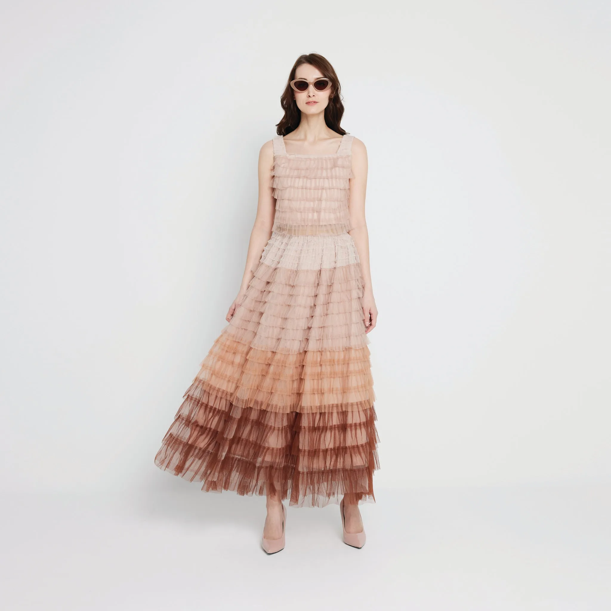 Anti Pilling Fabric Organic Cotton Layer Tulle Skirt