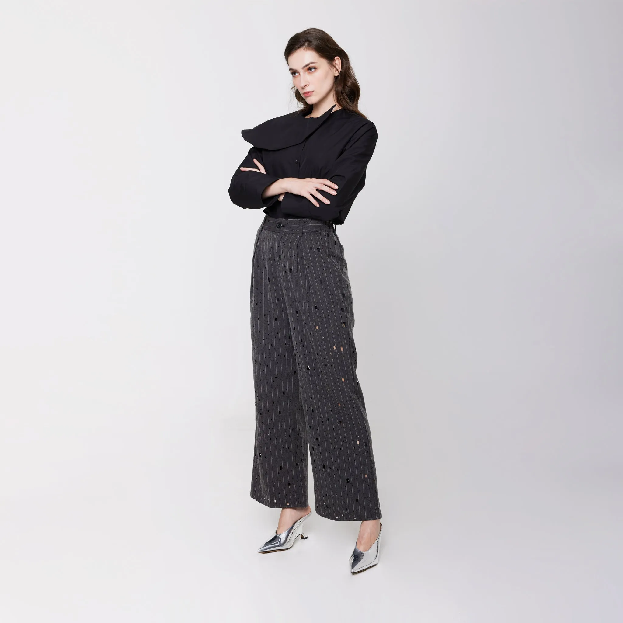 No Fuss Wear Timeless Edge Eyelet Long Pants