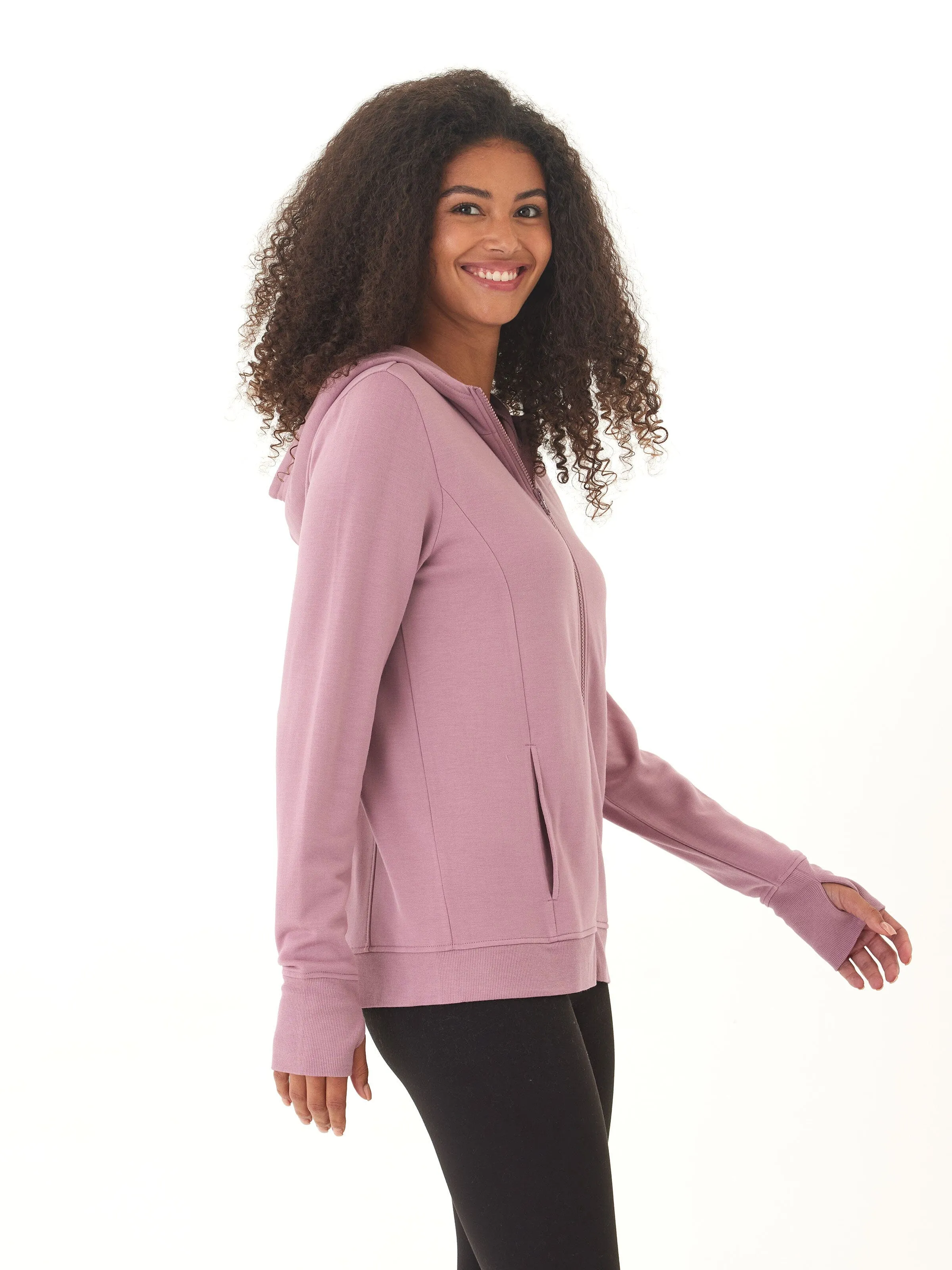 Neyra Feather Fleece Zip Hoodie Travel Light Fit Style Staple