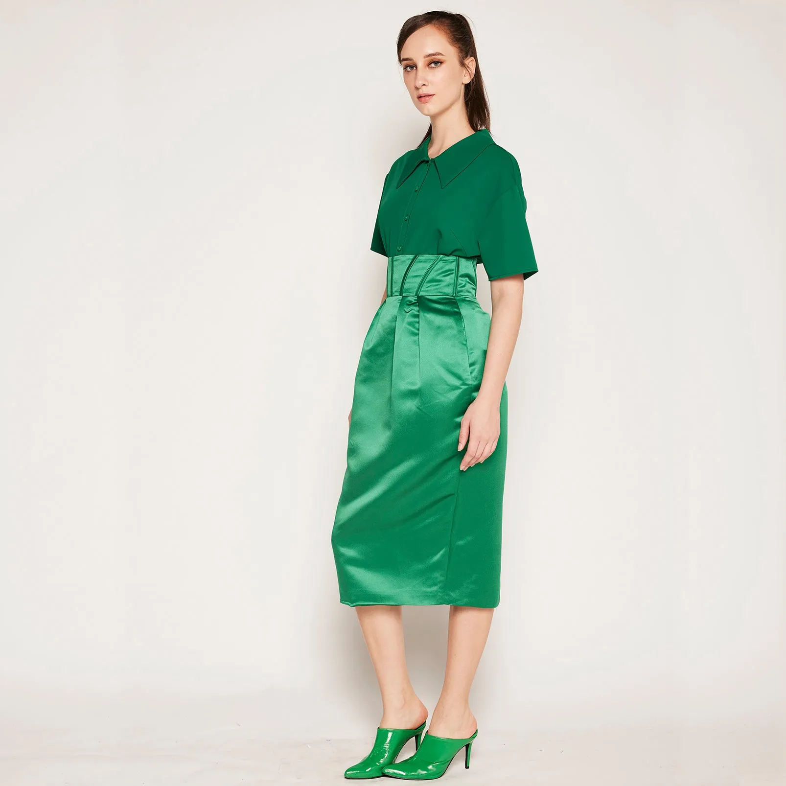 Anti Pilling Treatment Corset Midi Skirt