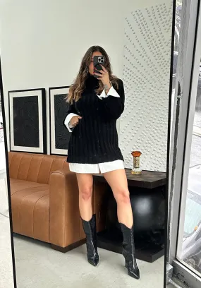 Allison Black Long Sleeve Knit Mini Dress toddlers'