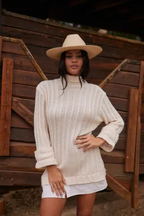 Allison White Long Sleeve Knit Mini Dress Wrinkle Resistant