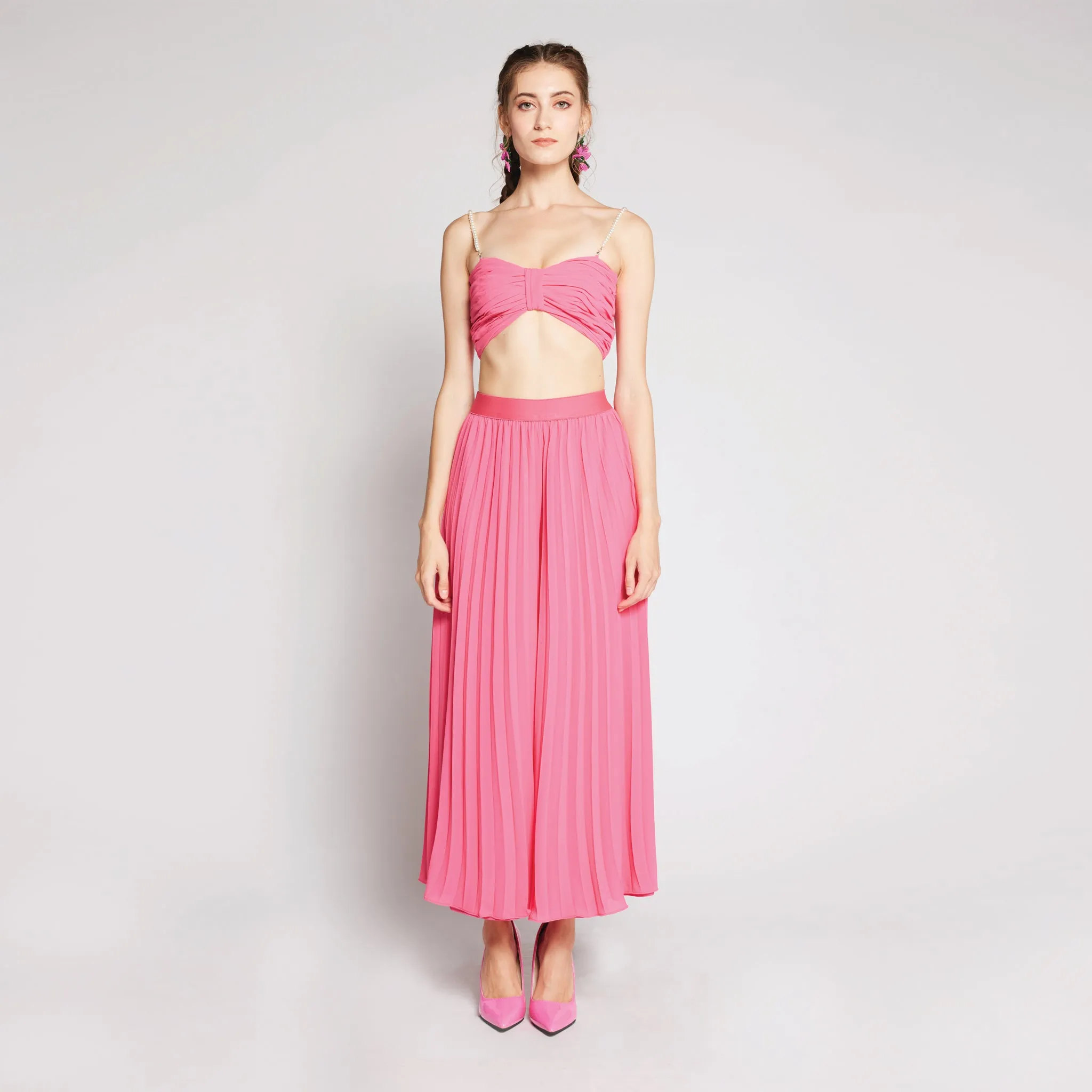Chiffon Pleated Pants Cozy Vibe Lightweight Morning Stroll Durable