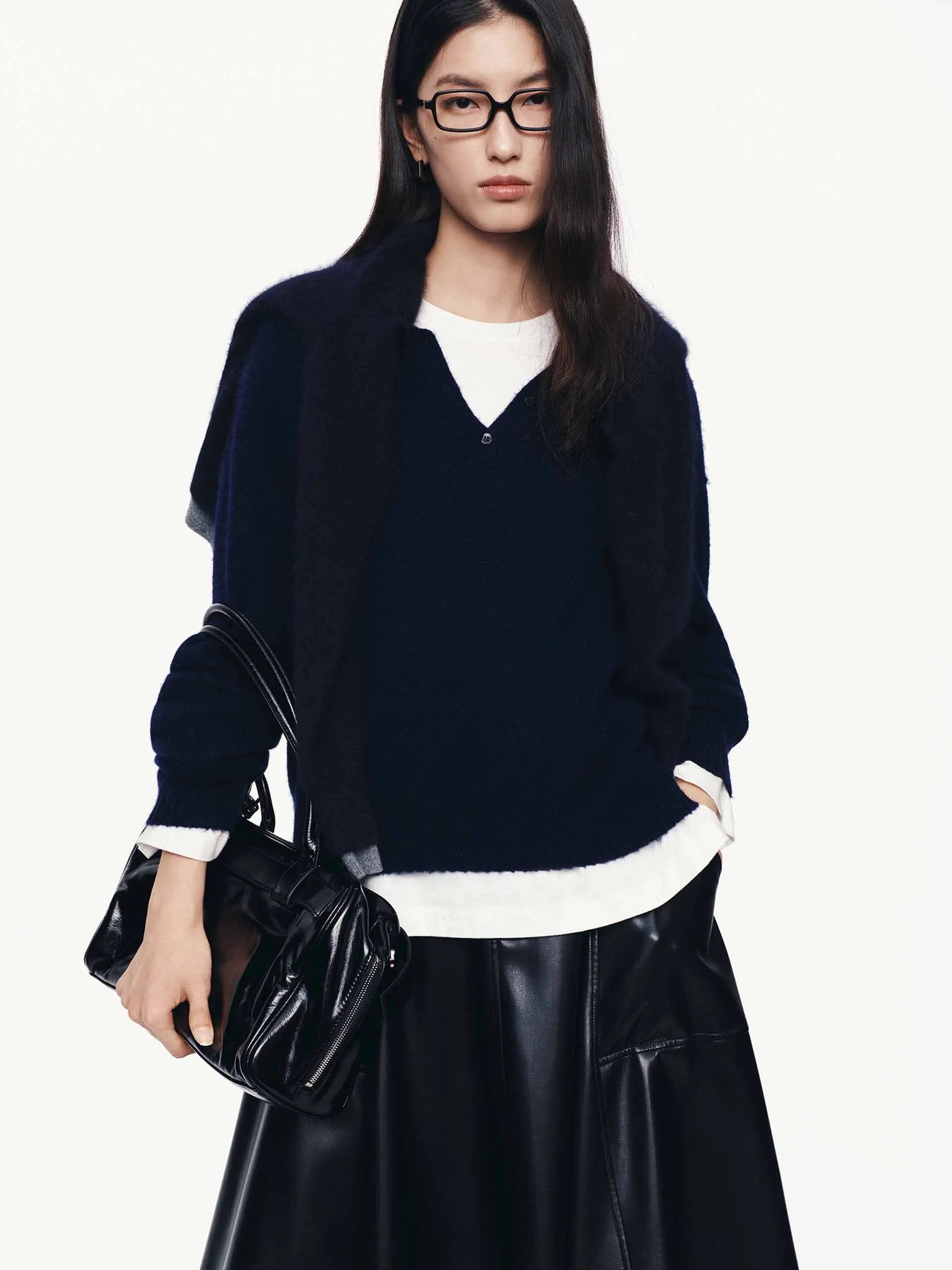 Half Button Knitted Sweater Snug Layers