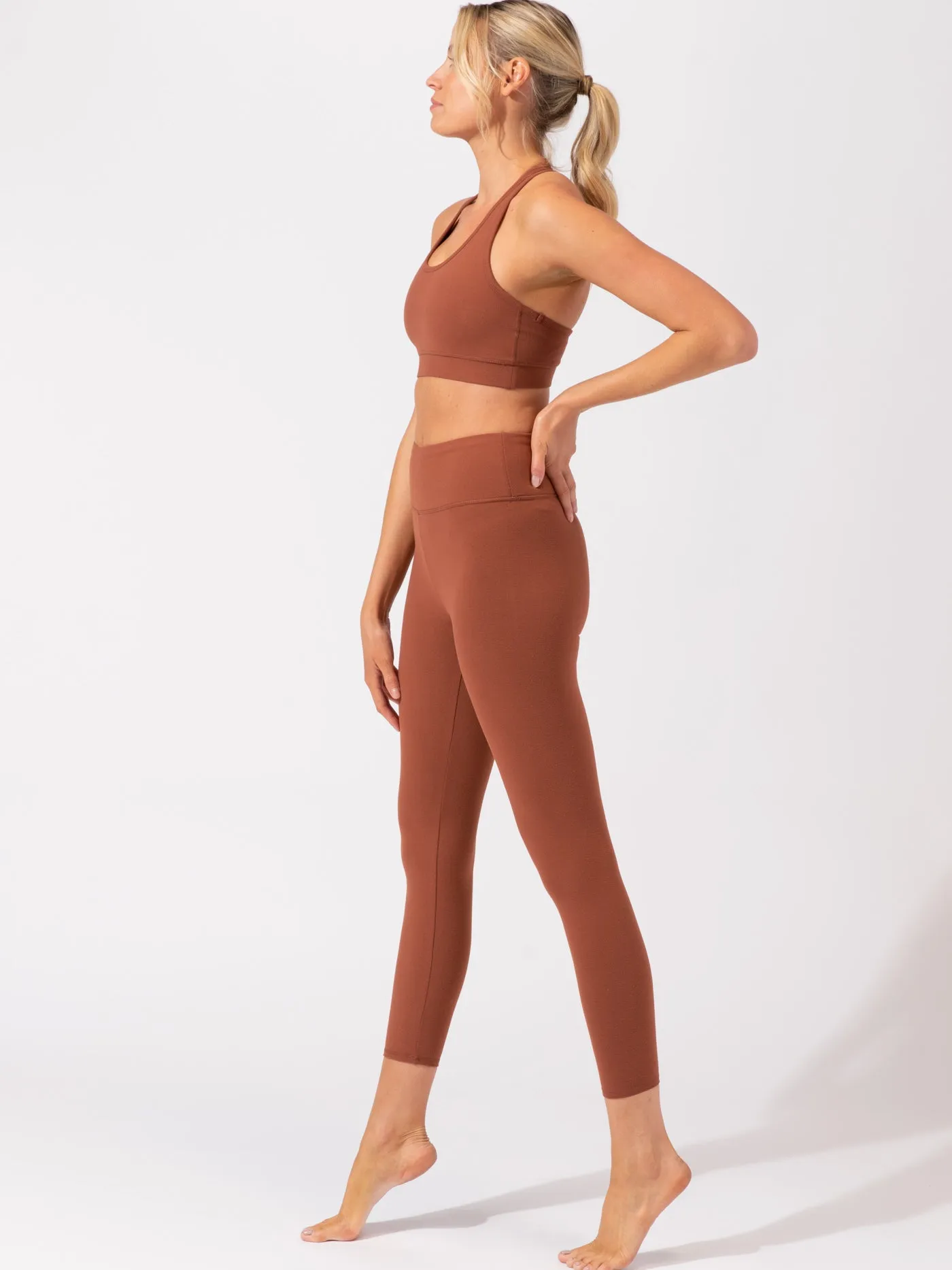 Monica High Rise 7/8 Legging 24" Dance Practice Rib Knit Minimalist Style Loose Fit