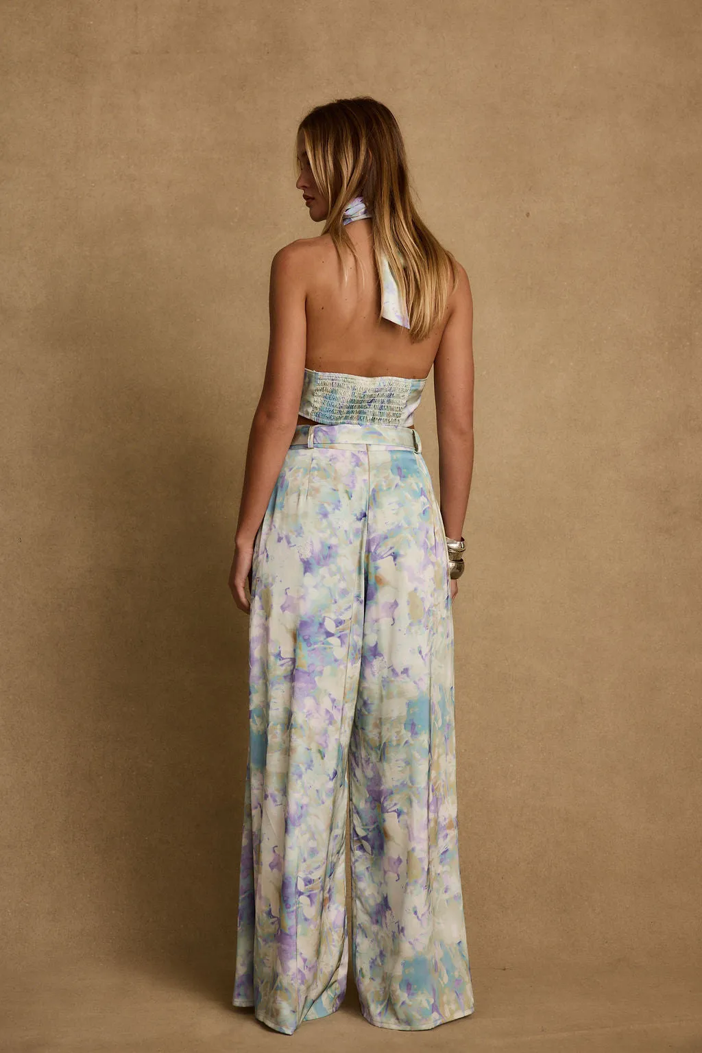 Picasso Blue Abstract Pants Performance Stretch Weekend Wear