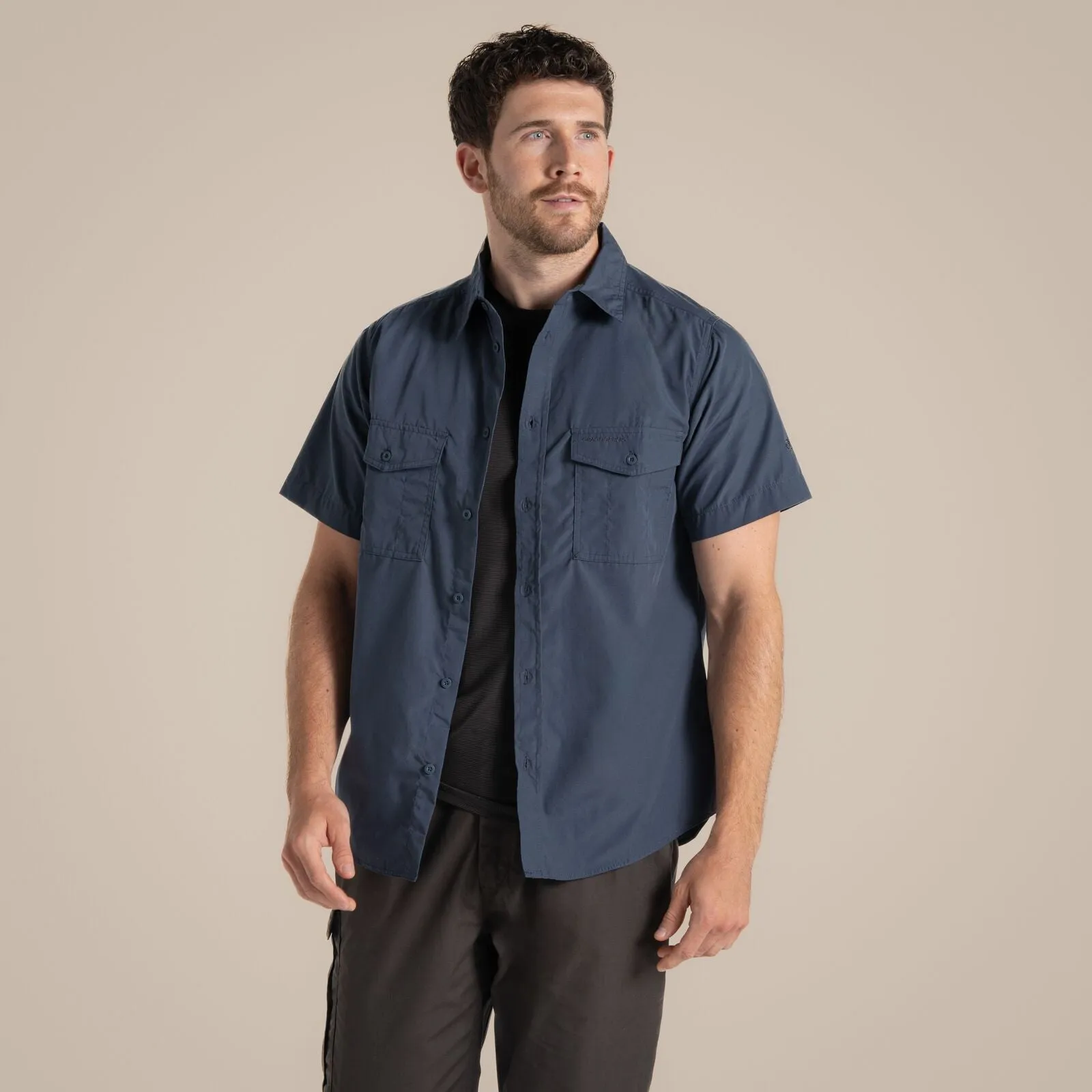 Reinforced Buttonholes Adjustable Cuff Closure Craghoppers Mens Kiwi Sun Protection Short Sleeve Shirt