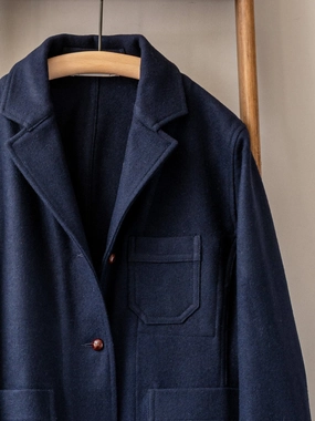 Melton Wool Worker Jacket / Dark Navy FlexibleCuffSystem
