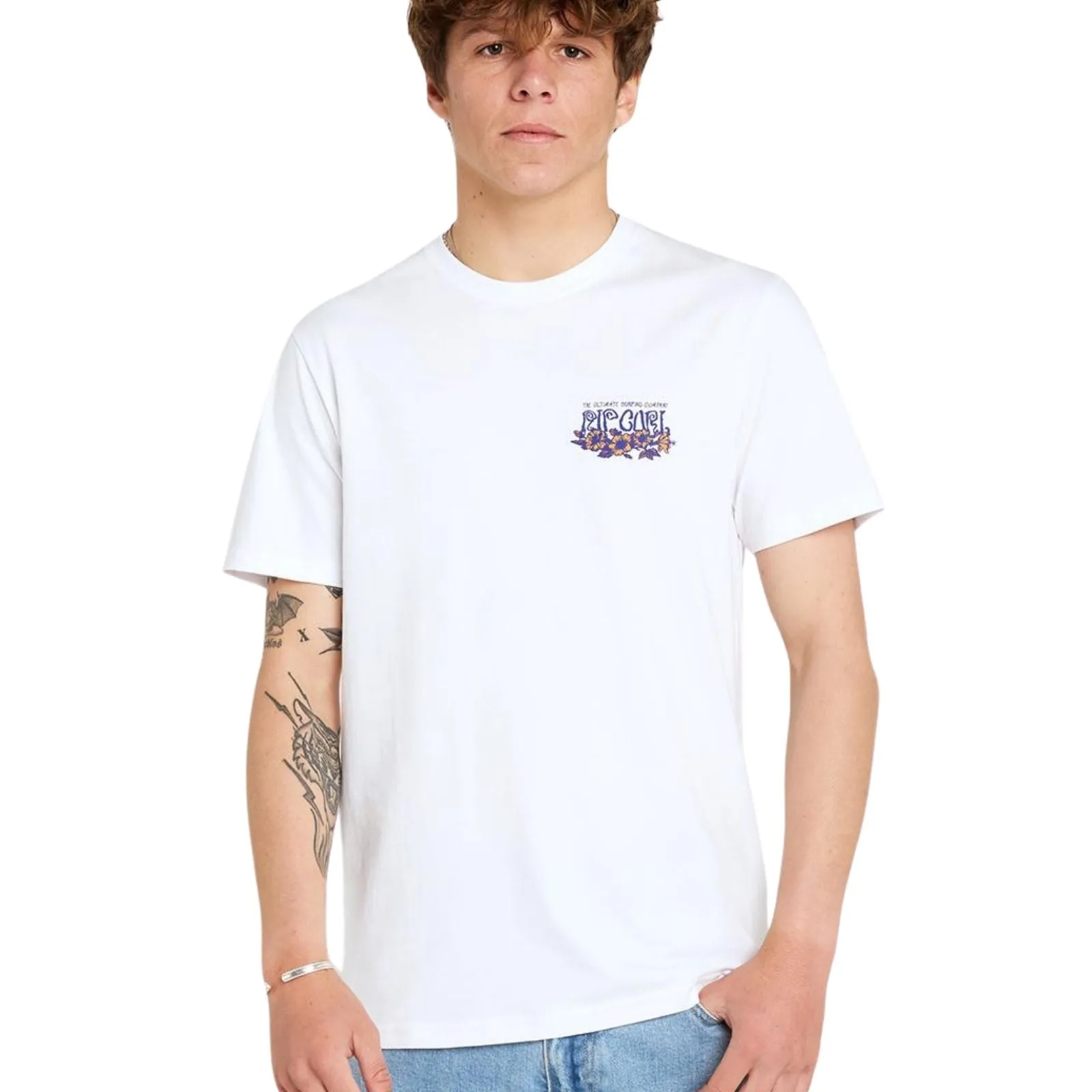 Rip Curl Mens Surf Paradise F&B Short Sleeve T-Shirt - Smokey Grape Fashionable Tank YarnBlend