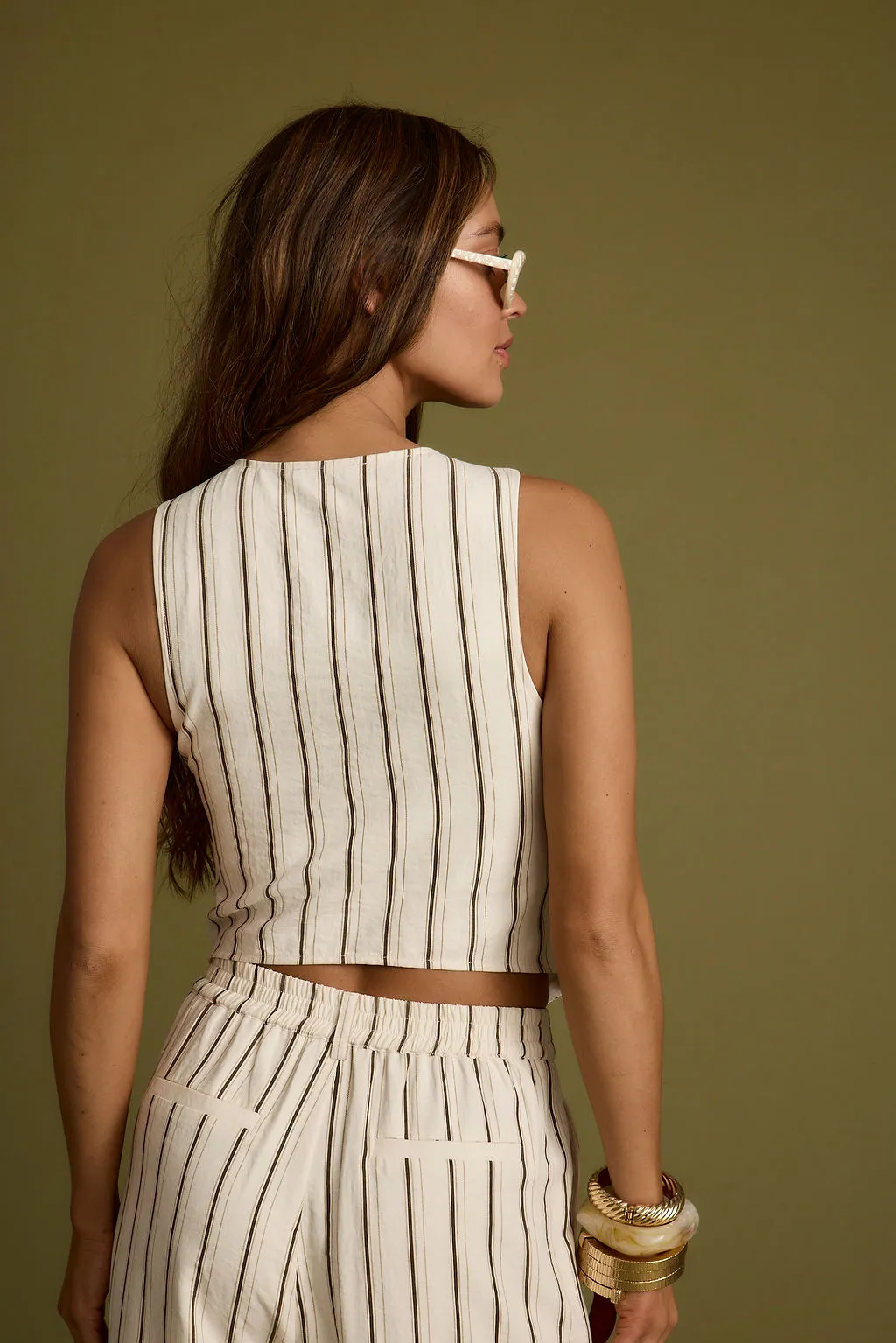 Sporty Hoodie AllDaySoftness Diane White Striped Vest