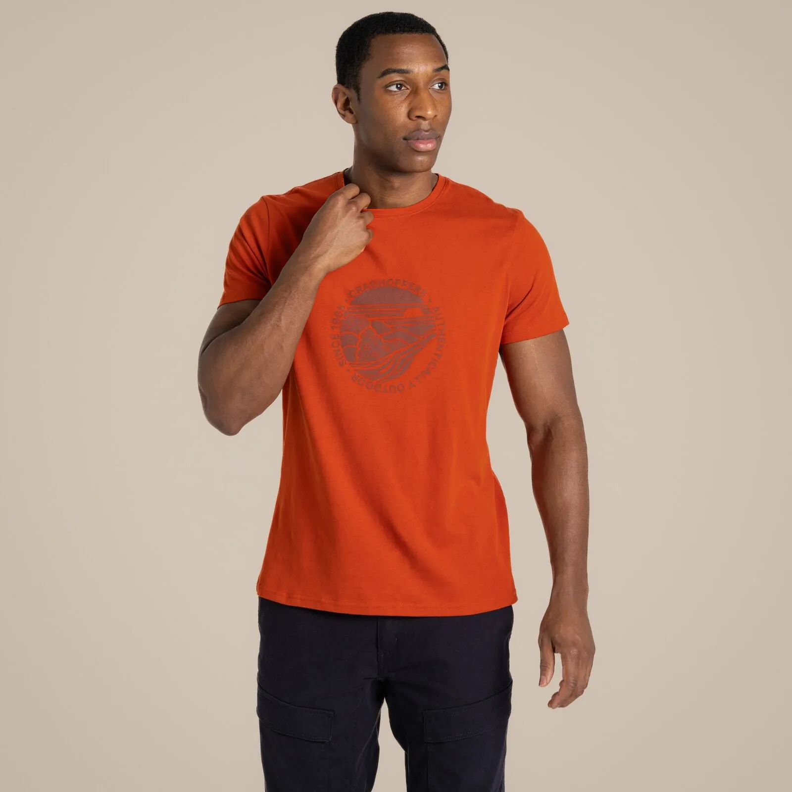 ZeroWastePattern Stretchable Waistband Craghoppers Mens Lucent Organic  Short Sleeve T-Shirt