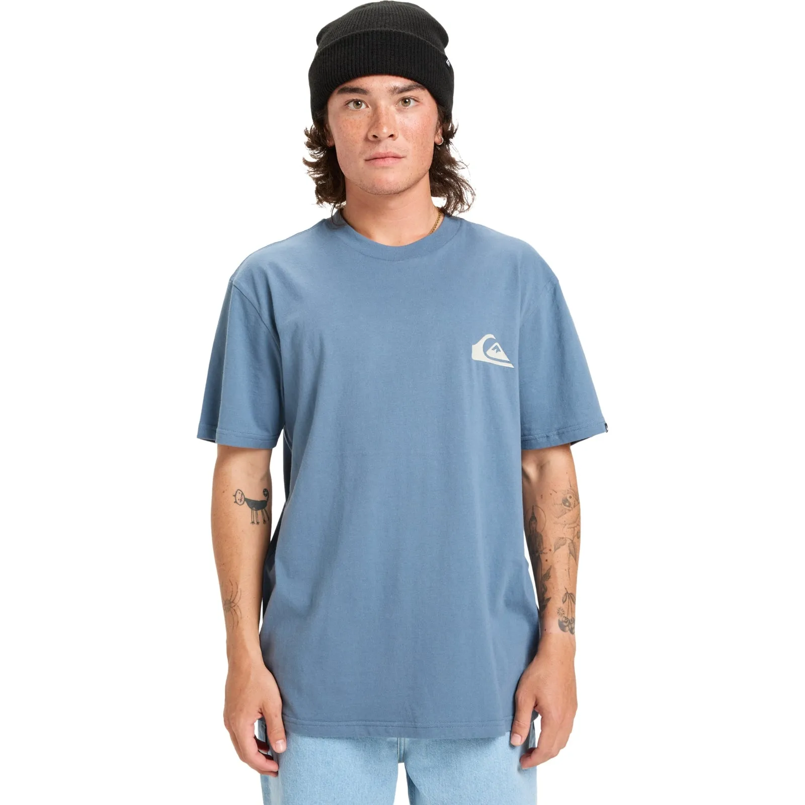Quiksilver Mens EV Mini Logo Crew Neck Short Sleeve T-Shirt Airflow Mesh Lining