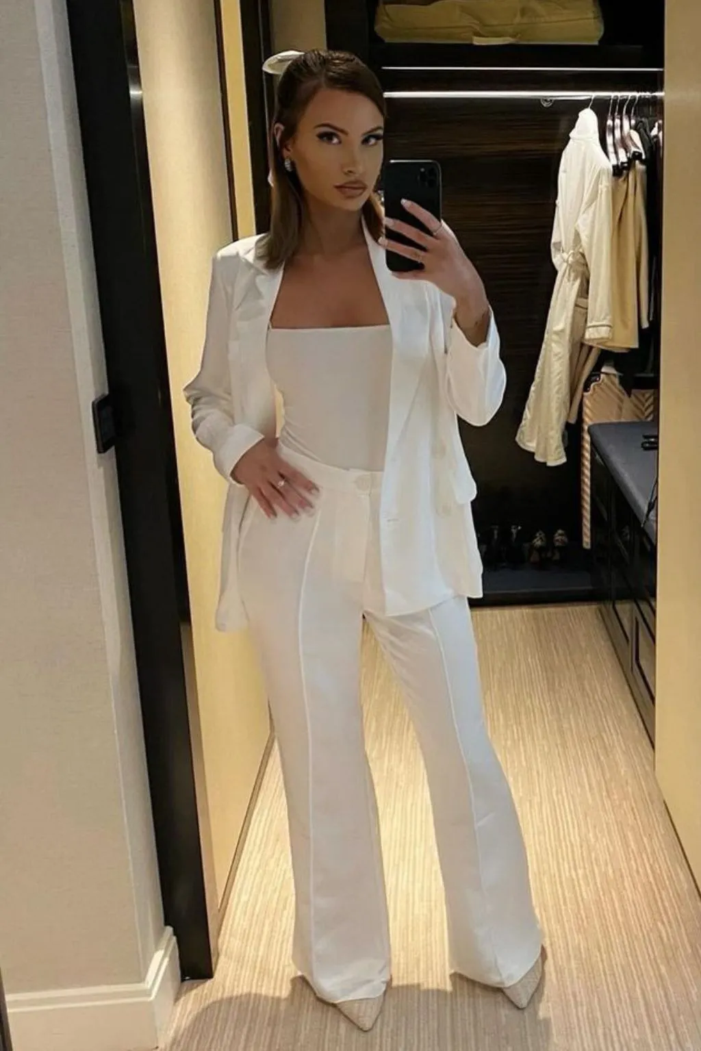 Madison White Satin Trousers Adventure Ready