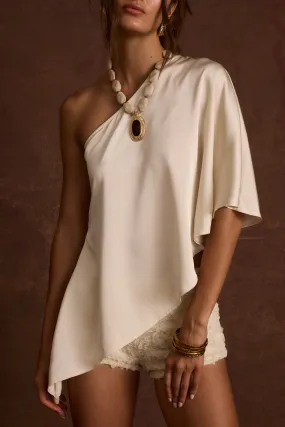 Layered Ply Construction Anya Ivory One Shoulder Top