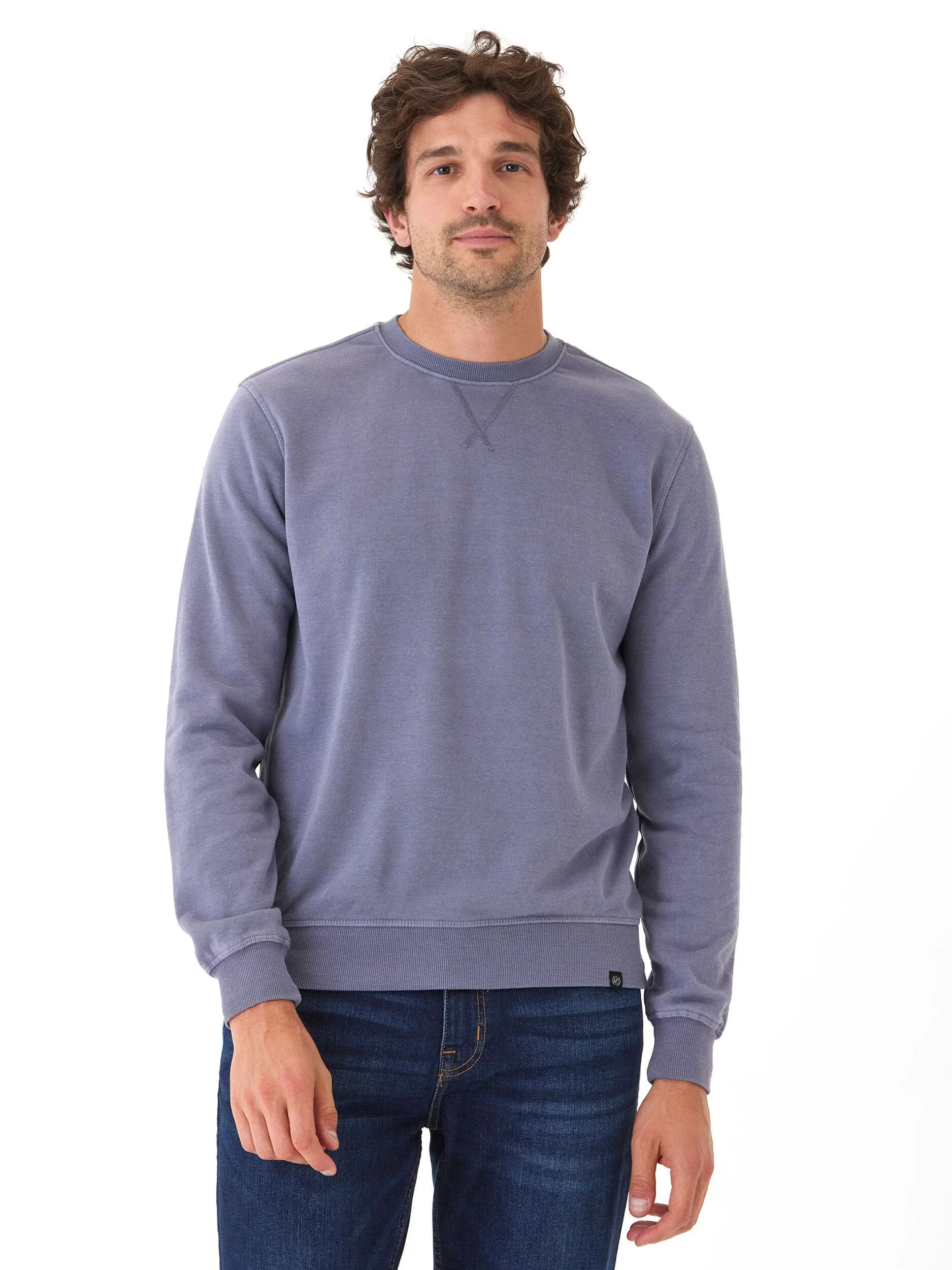 Soft Texture MoistureWickingLining Mineral Wash Fleece Crew