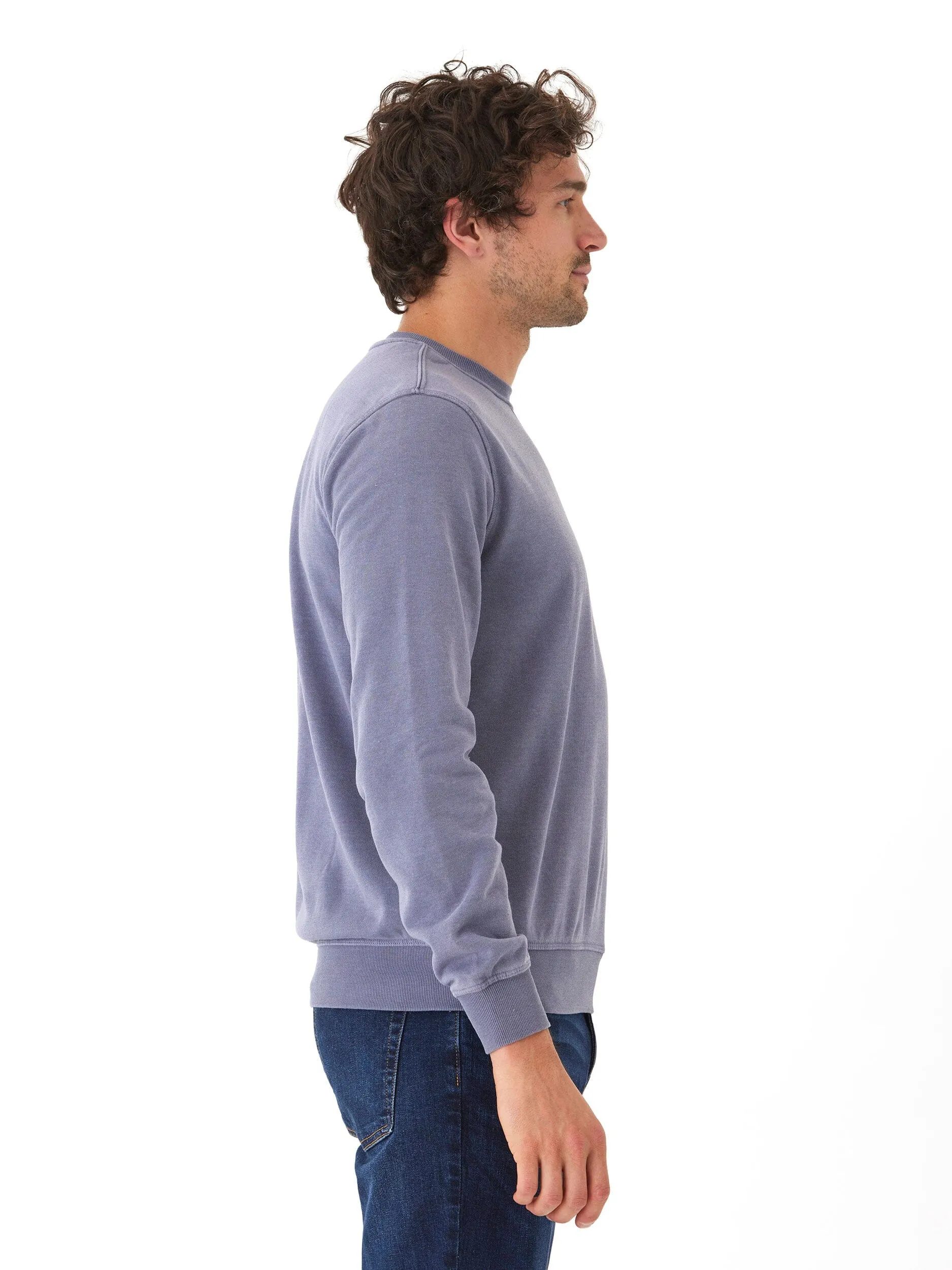 Functional Look Rugged Daily Style Mineral Wash Fleece Crew