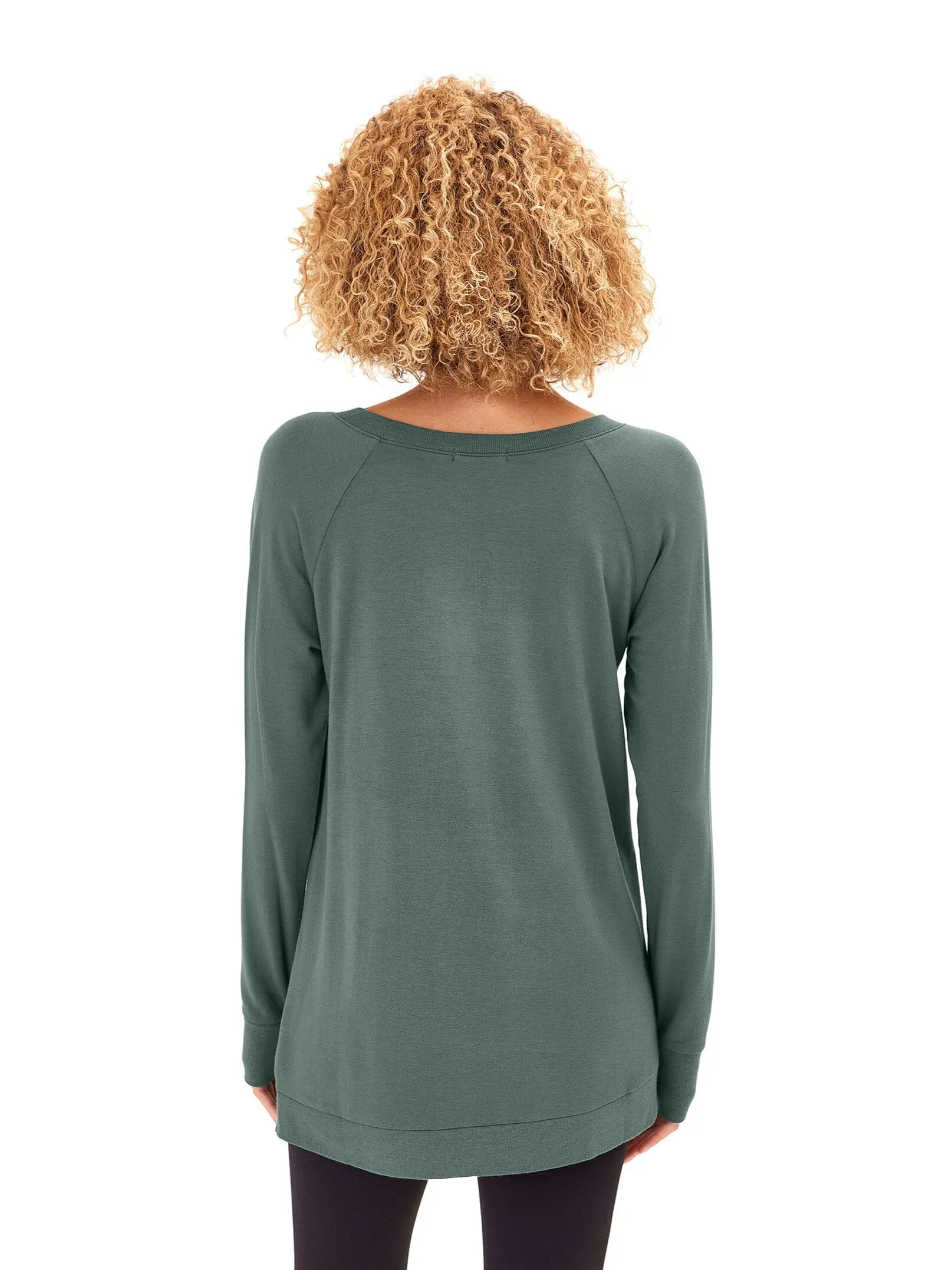 snap closure Leanna Feather Fleece Tunic