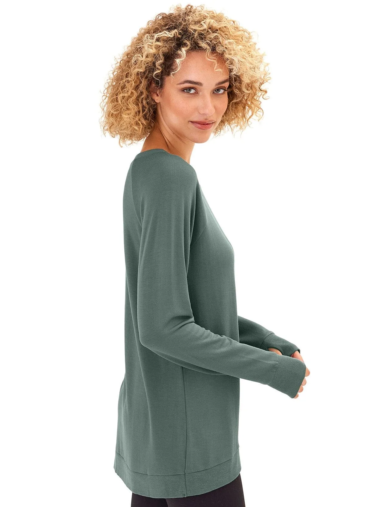 Leanna Feather Fleece Tunic Multi Pocket Layout All Season