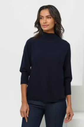 Seamless Street Fit Ash Ribbed Mock Neck Sweater