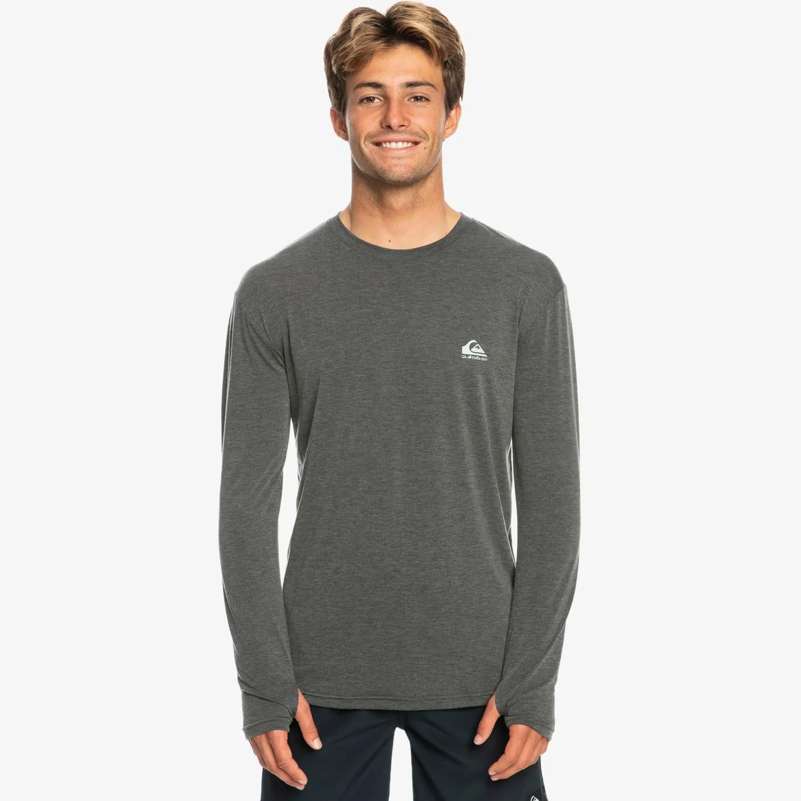 Elasticated Hem Basic Dress Quiksilver Mens Coastal Run Long Sleeve T-Shirt