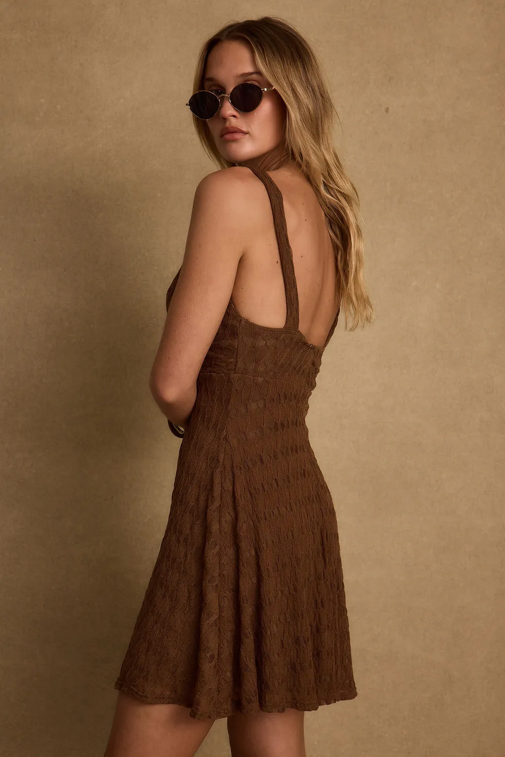Trisha Mocha Stone Mini Dress Layer Safe