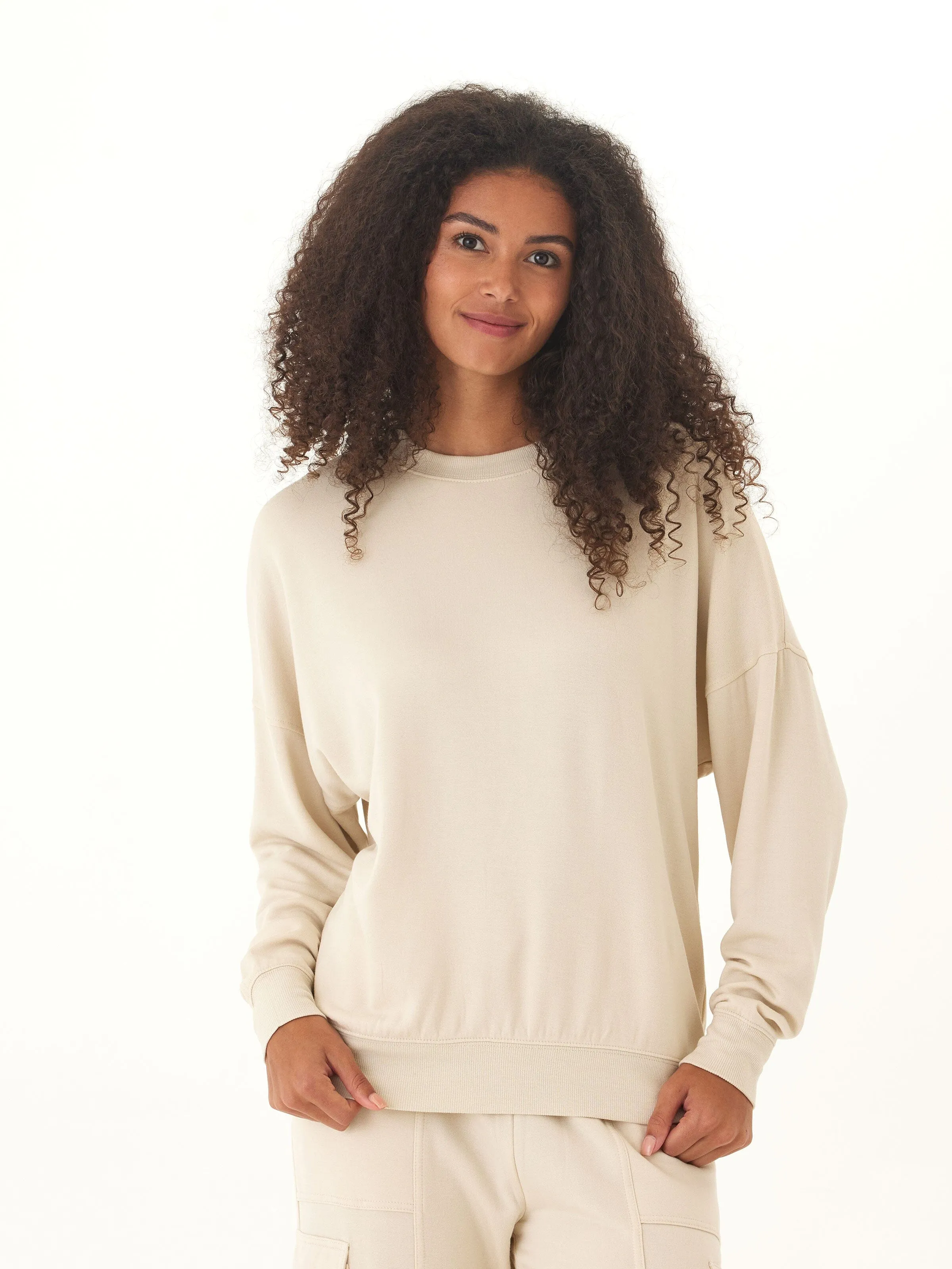Waist Belt Cathy Boyfriend Feather Fleece Pullover