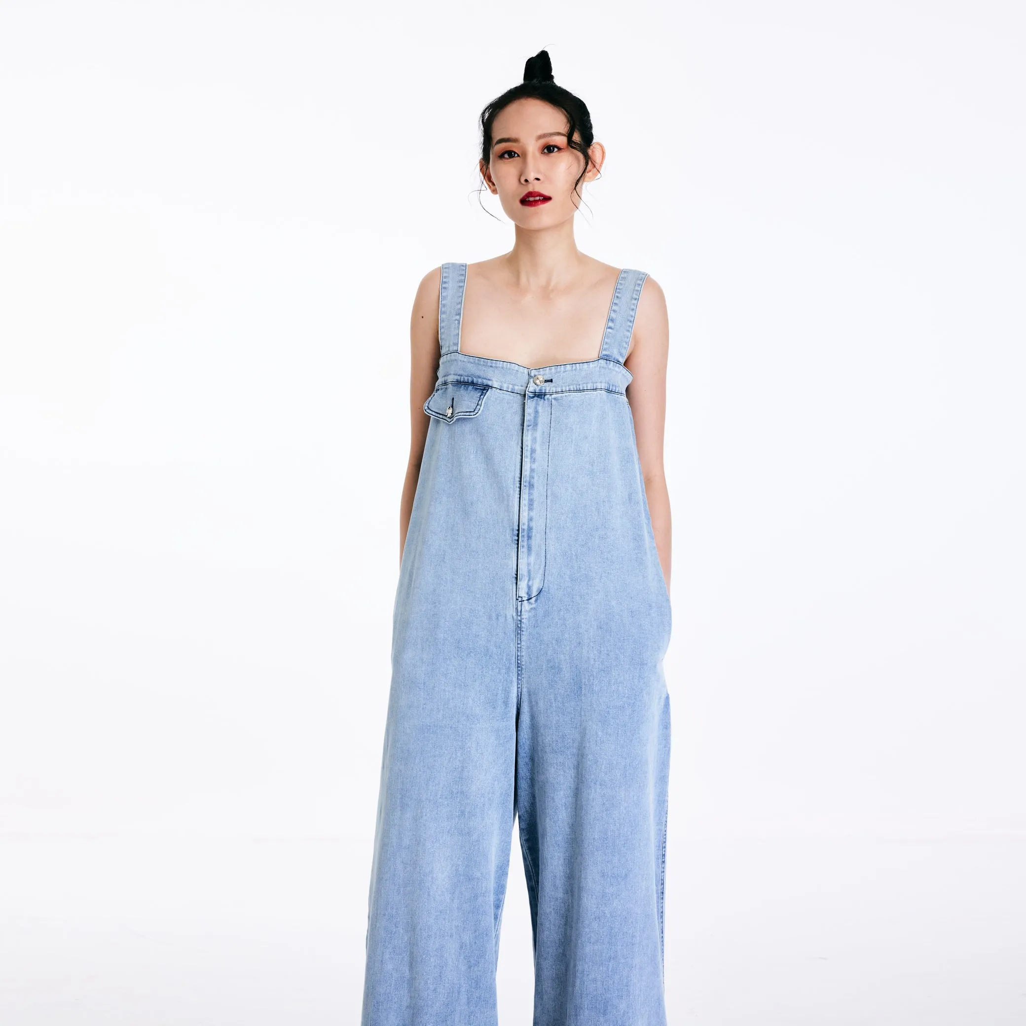 Casual Fit Denim Jumpsuit
