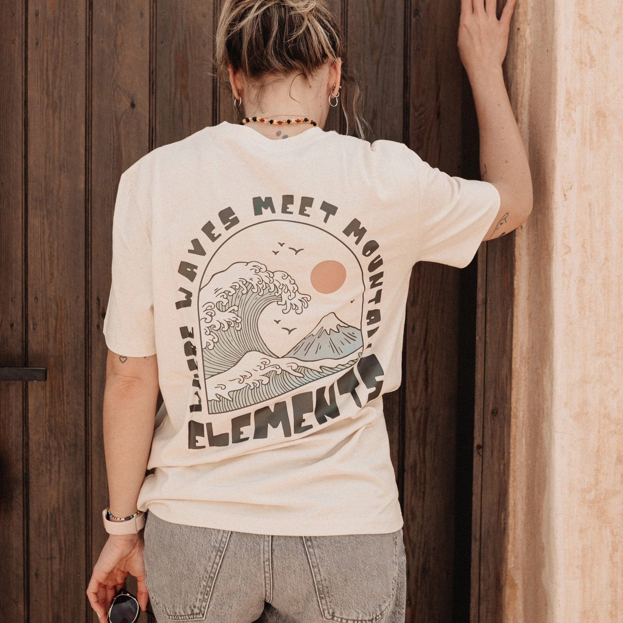 Organic "Elements" Tee Layered Sleeve Construction