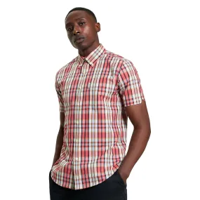 Ben Sherman Mens Irregular Check Short Sleeve Shirt Summer Camp