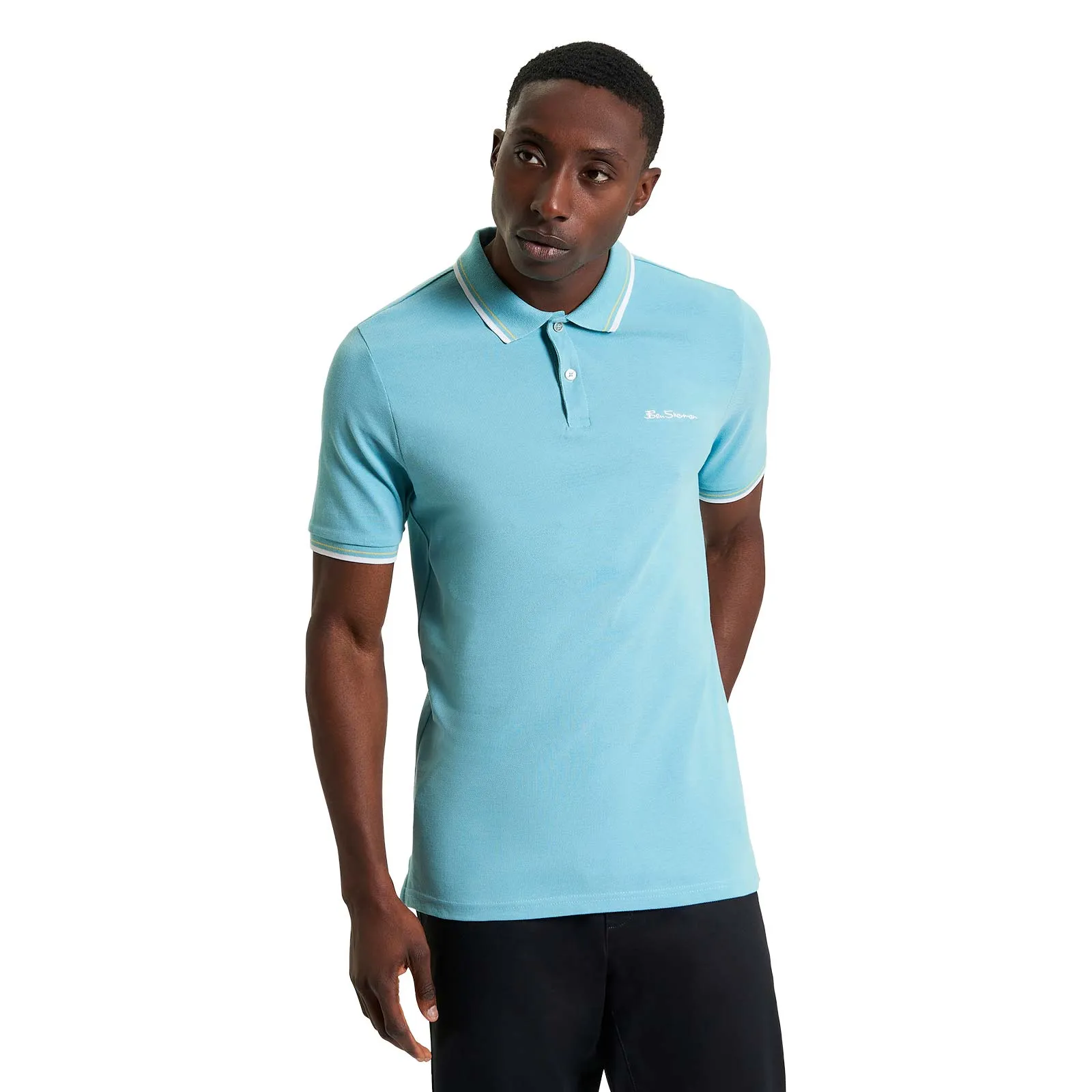NonRestrictive Cut Ben Sherman Mens Signature Pique Short Sleeve Polo Shirt