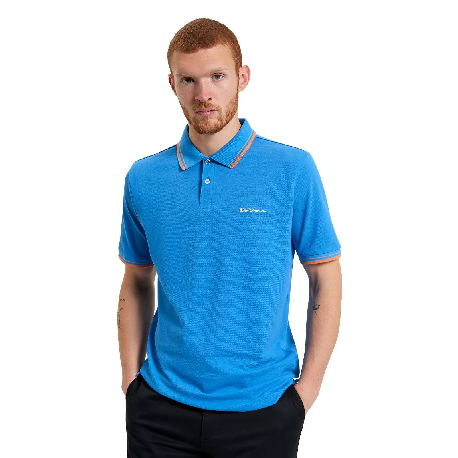 Weekend Brunch Ben Sherman Mens Signature Pique Short Sleeve Polo Shirt