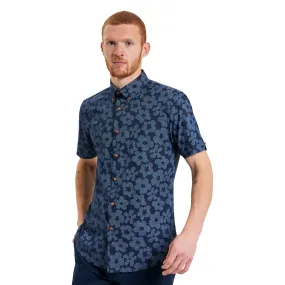 Ben Sherman Mens Stipple Floral Print Short Sleeve Shirt Classy Detail Chic Ensemble