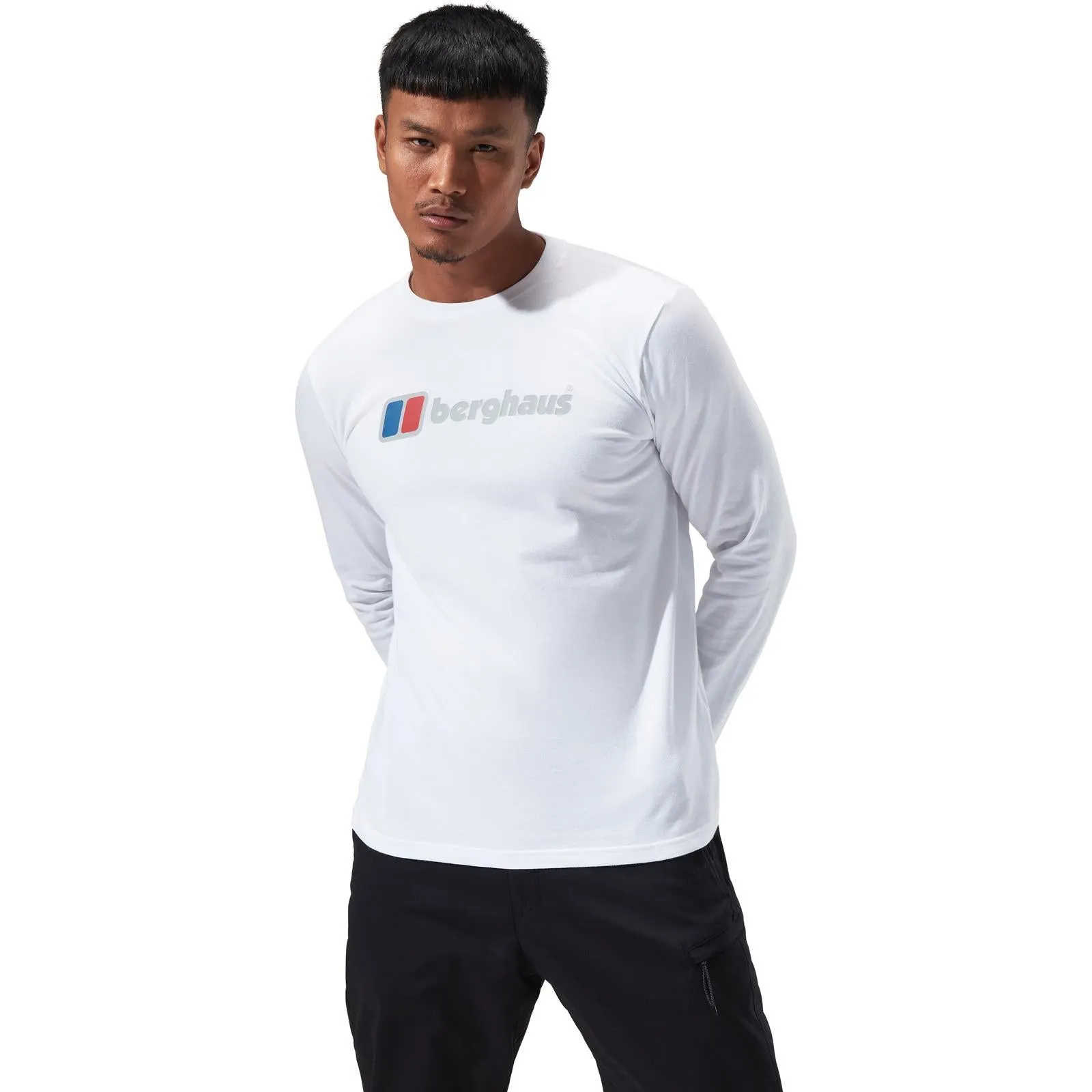 FrenchTerryTexture Stylish Tank Berghaus Mens Big Logo Long Sleeve T