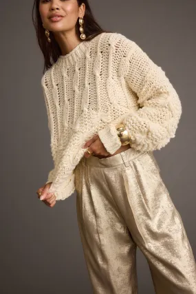 Socks Bethany Cream Cable Knit Sweater
