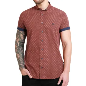Winter Essentials Bewley Ritch Mens Bushell Big Tall Geo Print Shirt - Burgundy