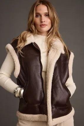 Bighorn Oversized Sherpa Vegan Leather Vest VentilatedPanels Cold Climate