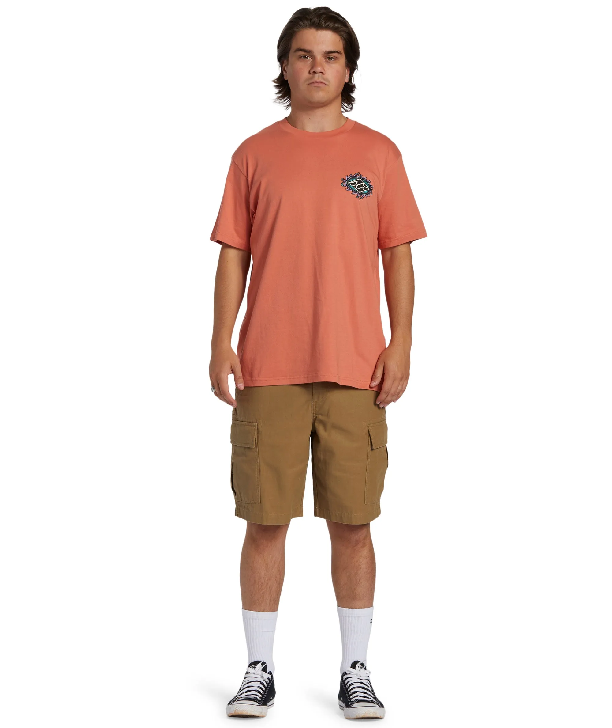 Billabong Mens Crayon Wave Short Sleeve T-Shirt Ergonomic Fit Design