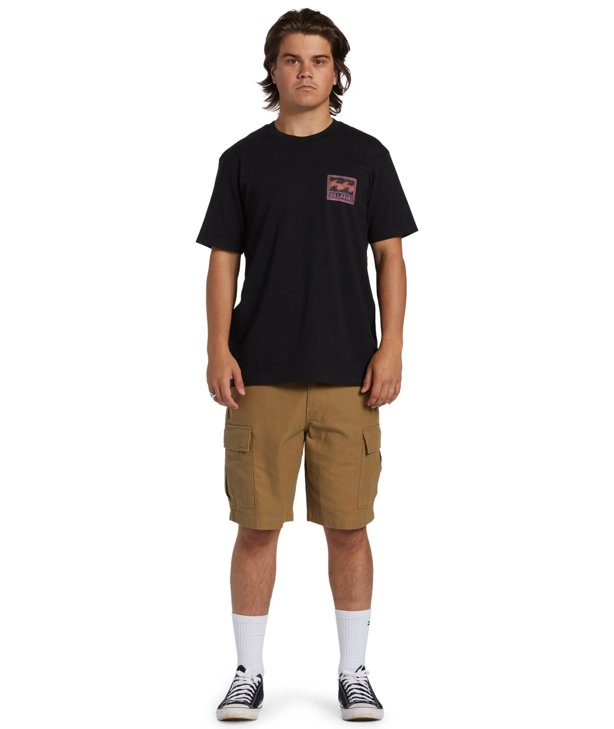 Billabong Mens Crayon Wave Short Sleeve T-Shirt VentilatedBack Comfortable Wear
