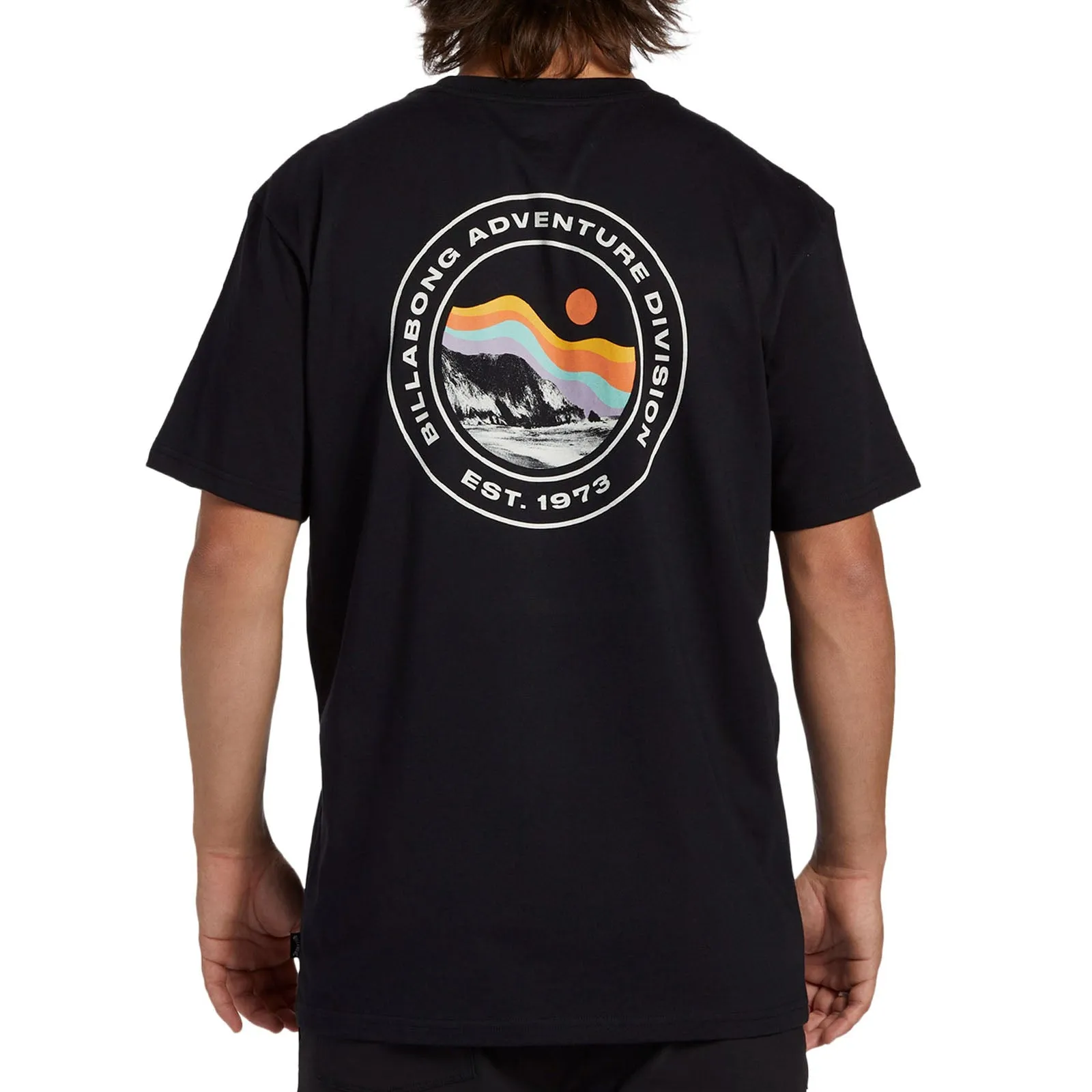 FlexibleCollarStructure Billabong Mens Rockies Crew Neck Cotton T-Shirt