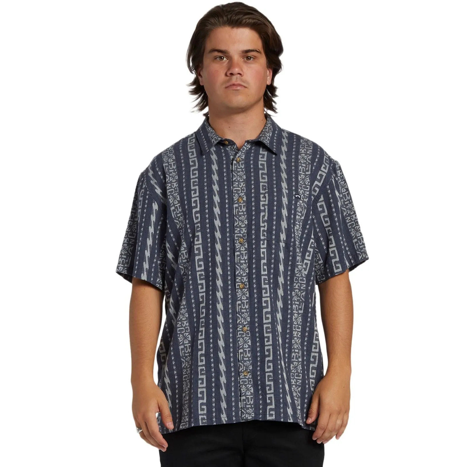 Billabong Mens Sunday Jacquard Short Sleeve Shirt Tailored Style Graduation Ceremony