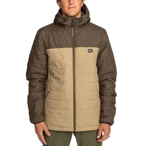 Anti Pilling Fabric Heavyweight Fabric Billabong Mens Surf Checker Padded Full Zip Jacket - Dark Brown