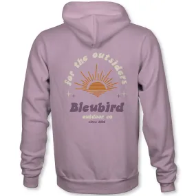 Comfortable Collar Bleubird Unisex Outsider Pullover Hoodie - Pink