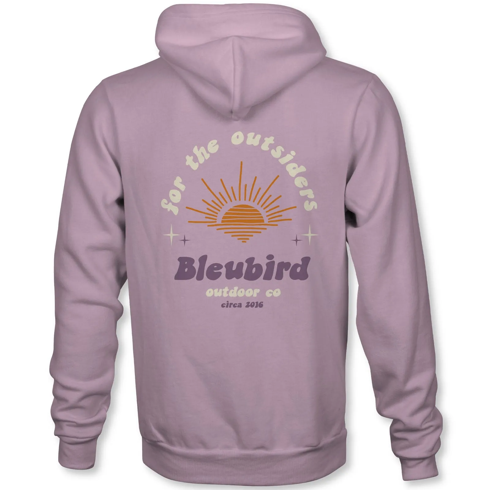 Comfortable Collar Bleubird Unisex Outsider Pullover Hoodie - Pink