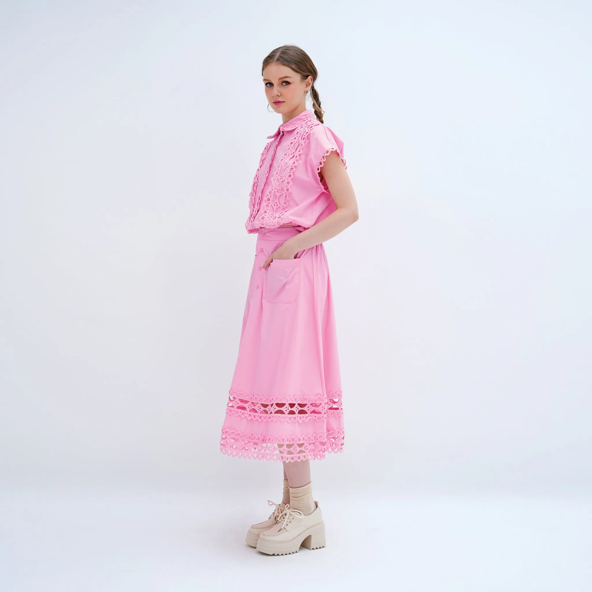 Blouse & Midi Skirt Set Simple looks