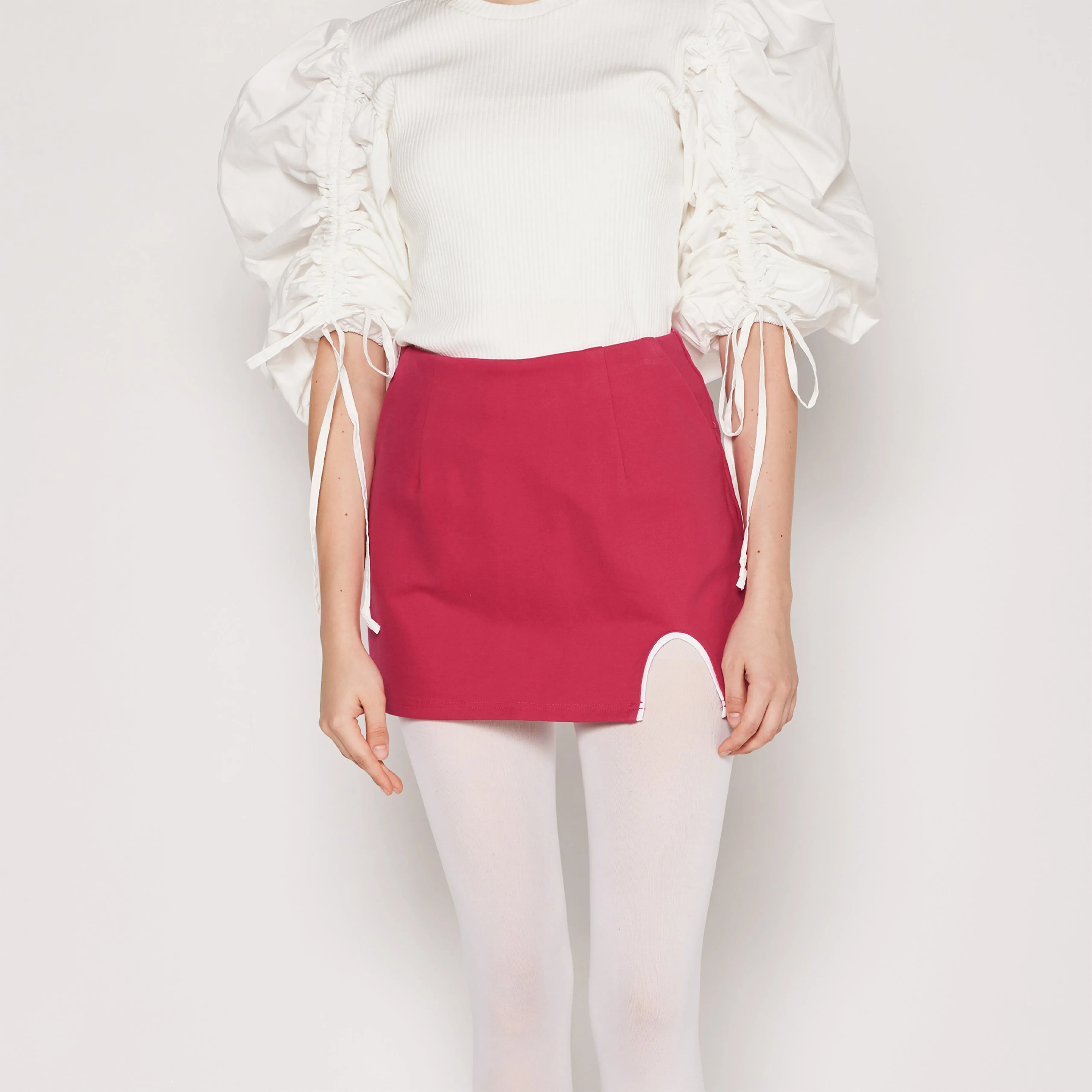 Weighted Hem Pipping Skort